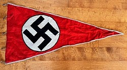 Nazi NSDAP Deluxe Double-Sided, Multi-Piece Pennant with Border Tress and Hanger Clips...$395 SOLD