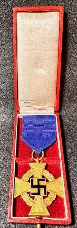 Nazi 40-Year Faithful Service Cross by Deschler with Case...$150 SOLD