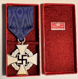 Nazi 25-Year Faithful Service Cross by Wächtler & Lange with Case...$125 SOLD