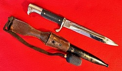 Nazi NCO Dress Bayonet by Eickhorn with Brown Leather Frog and Knot...$225 SOLD