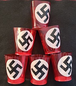 Nazi Celluloid Swastika Cups...$70 set of six SOLD