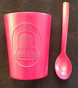 Nazi 1936 Berlin Olympics Plastic Cup with Spoon...$50 set SOLD